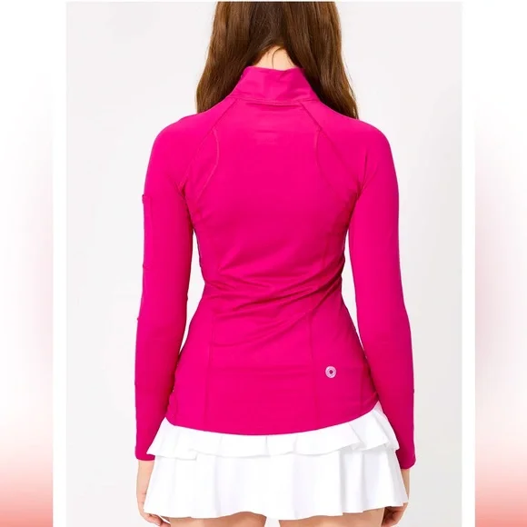 BloqUV Women's Half Zip Top - Passion Pink small - Picture 3 of 8